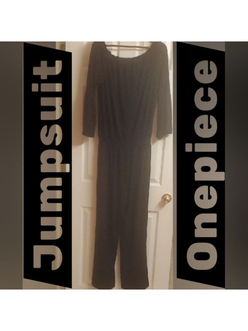 INC International Concepts jumpsuit women’s size Large black Jump suit One-piece